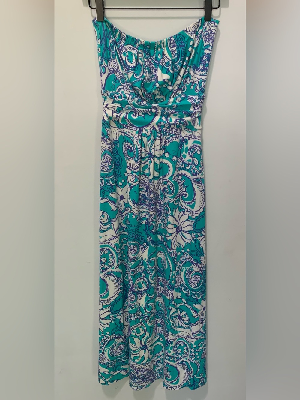 Lilly Pulitzer Holbrook Strapless Maxi Dress Montauk Seafoam Green Size XS - Picture 6 of 7